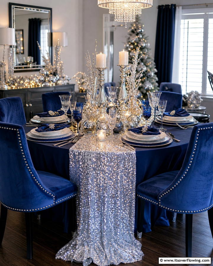 Sparkling Festive Glam - 20 Round Table Decor Ideas for Stylish Dining Spaces