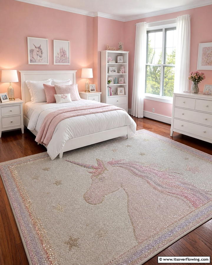 Sparkling Unicorn Rugs - 25 Unicorn Bedroom Ideas for a Magical Space