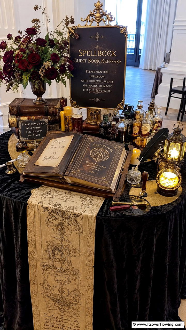 Spellbook Guest Book Keepsake - 30 Harry Potter Wedding Ideas- Enchanting Themed Celebrations