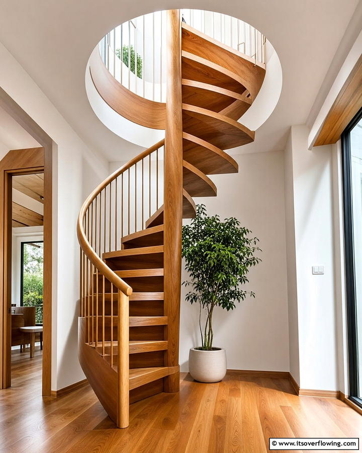 Spiral Beauty - 30 Wooden Staircase Ideas for Modern and Rustic Homes