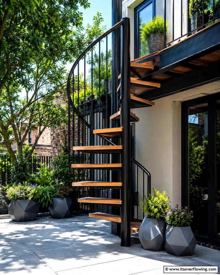 Spiral Deck Steps to Save Space - 25 Deck Steps Ideas for a Safe and Stylish Entry