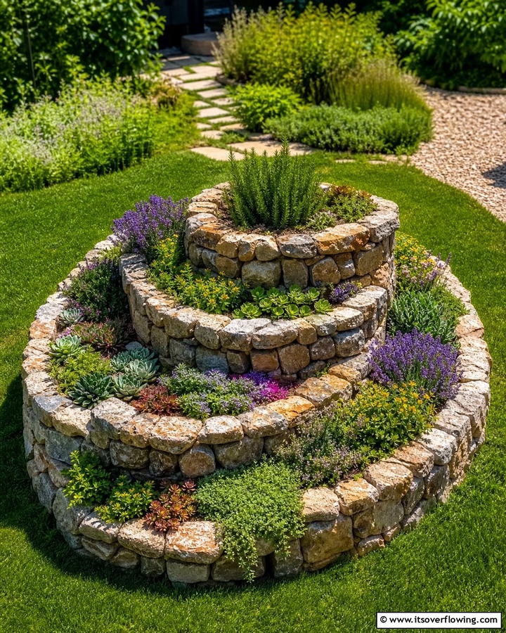Spiral Round Garden Bed - 20 Round Garden Bed Ideas for Unique Landscapes