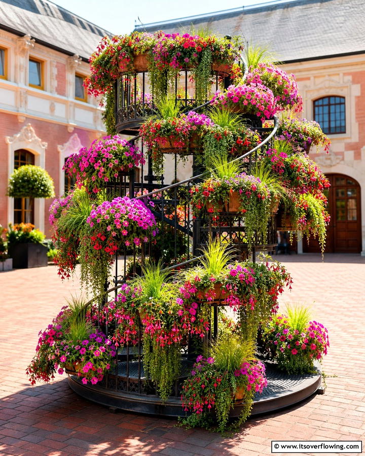 Spiral Staircase Plant Stands - 25 Outdoor Plant Stand Ideas for Greenery Lovers