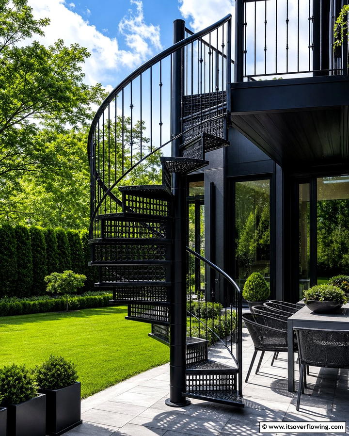 Spiral Staircase Steps - 25 Patio Steps Ideas to Enhance Your Outdoor Space