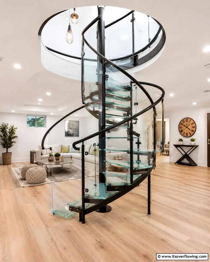Spiral Staircases for Compact Spaces - 25 Basement Stair Ideas to Transform Your Space