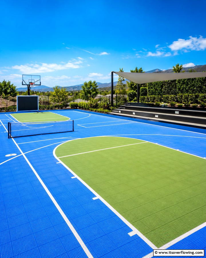 Sport Court for Active Fun - 25 Large Backyard Landscaping Ideas for a Stunning Outdoor Oasis