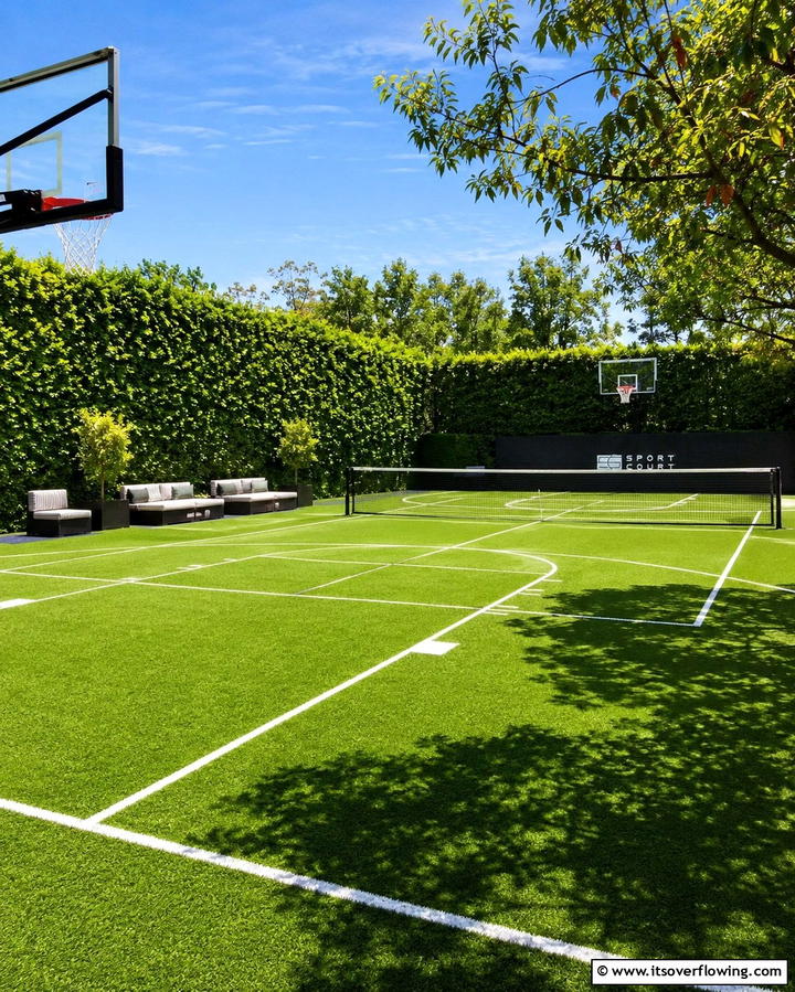 Sports Court Turf - 25 Backyard Turf Ideas for a Low-Maintenance Lawn