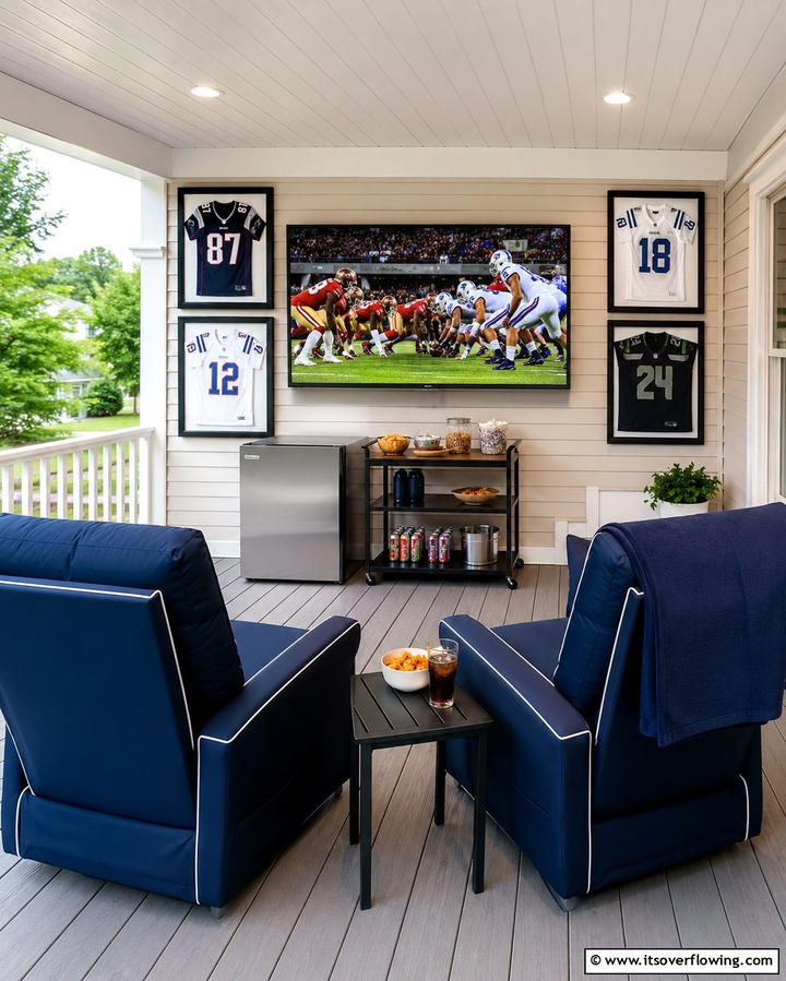Sports Enthusiasts Nook - 25 Side Porch Ideas to Enhance Your Outdoor Living Space