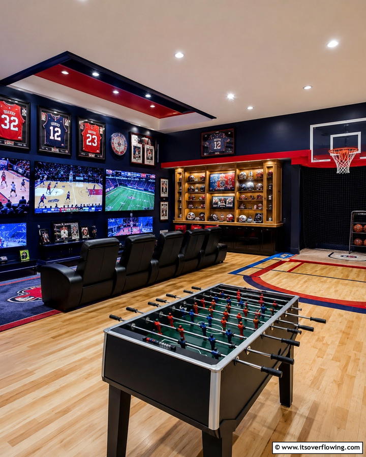 Sports Fanatics Paradise - 25 Luxury Game Room Ideas for the Ultimate Entertainment Space