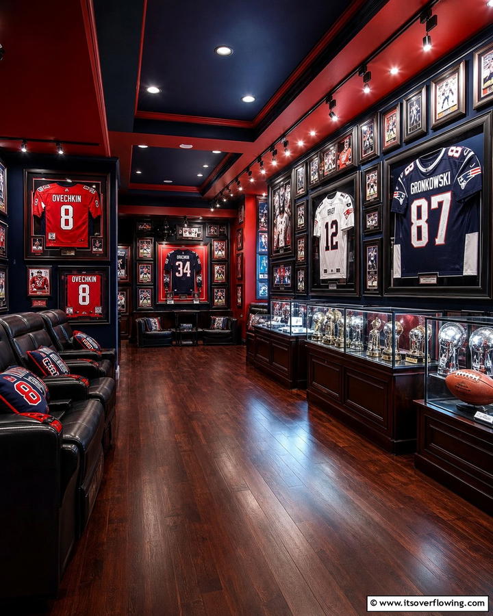 Sports Memorabilia Showcase - 21 Man Cave Ideas for the Ultimate Relaxation Zone