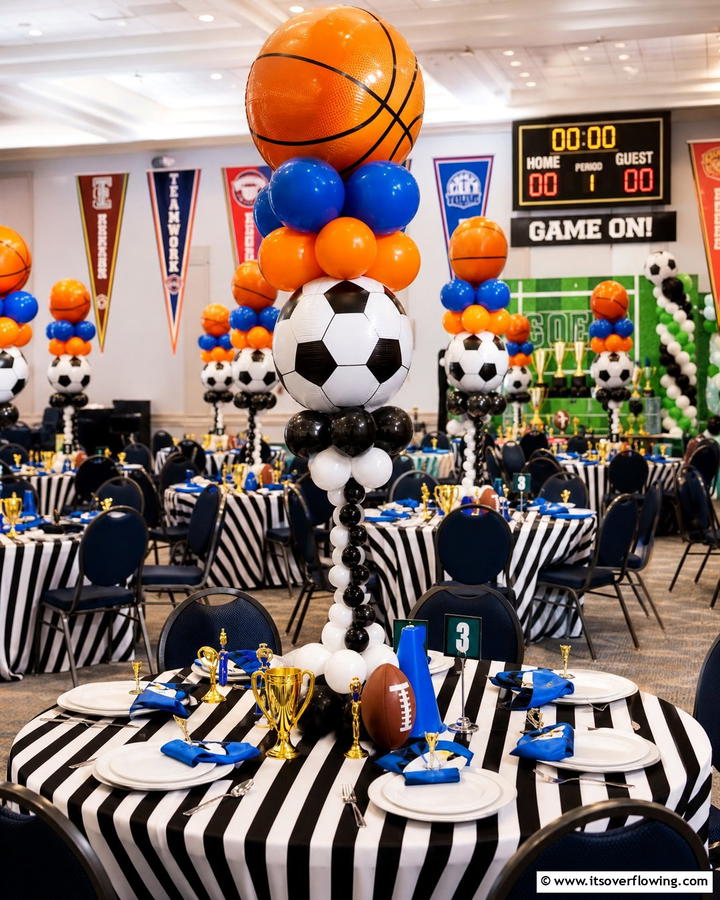 Sports Themed Fun - 25 Stunning Balloon Centerpiece Ideas for Any Event