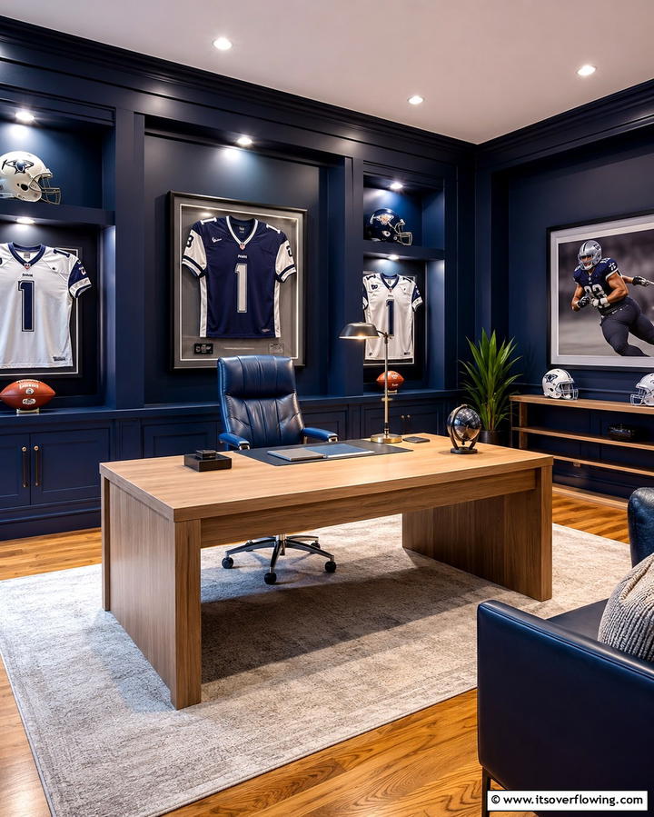 Sports Themed OfficeExact - 30 Home Office Ideas Designed Specifically for Him