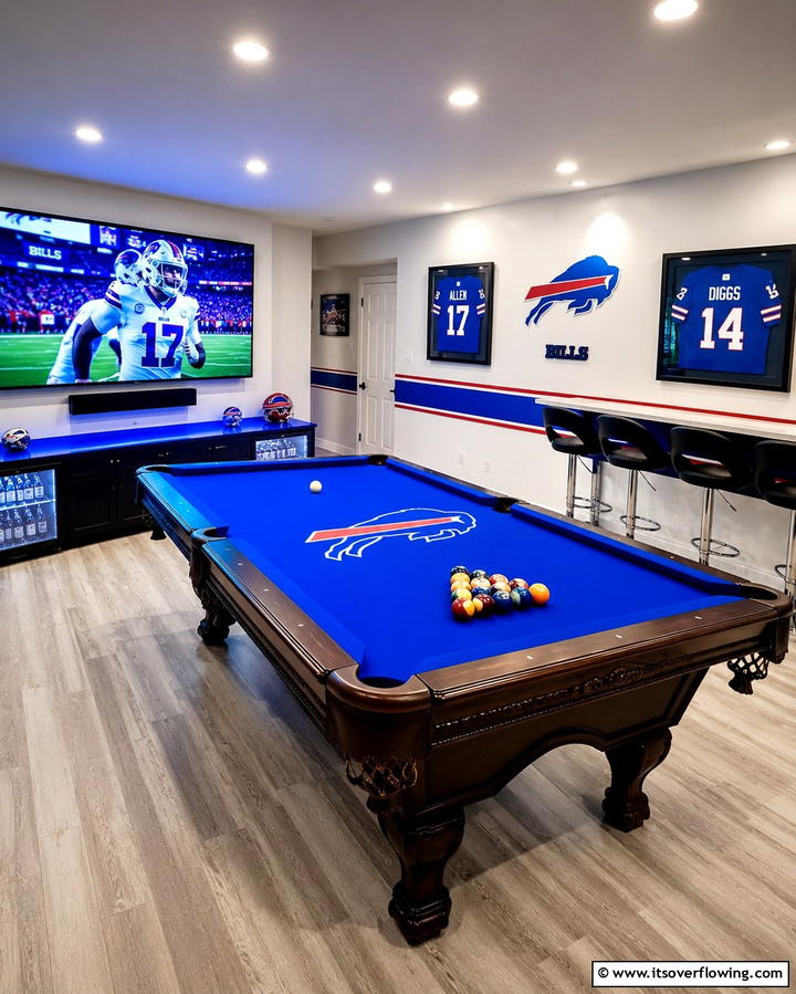 Sports Themed Pool Table Room - 25 Pool Table Room Ideas for the Ultimate Game Room