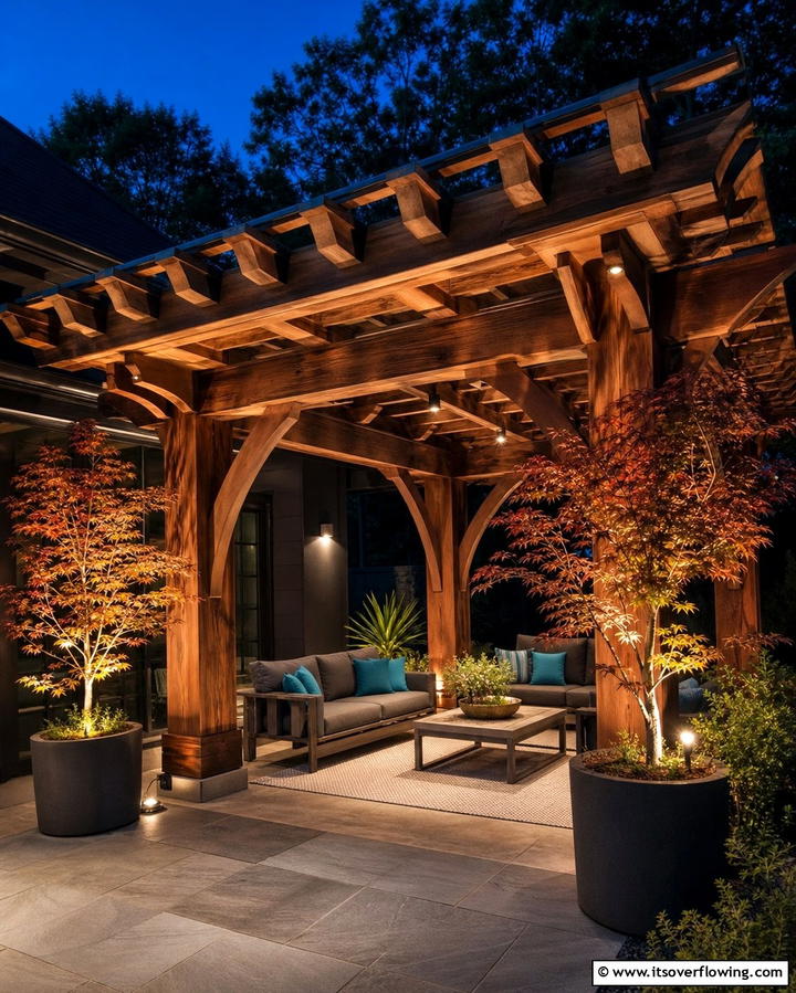 Spotlights for Focal Points - 25 Pergola Lighting Ideas to Illuminate Your Outdoor Space