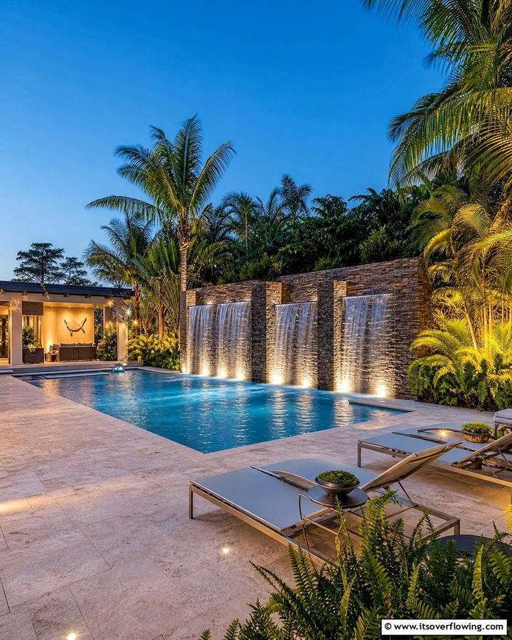 Spotlights for Water Features - 25 Pool Lighting Ideas to Illuminate Your Nighttime Swim