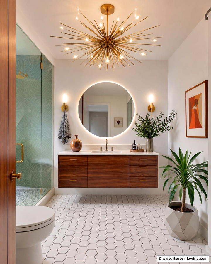 Sputnik Chandeliers for Mid Century Modern Style - 25 Bathroom Chandelier Ideas for a Luxurious Touch