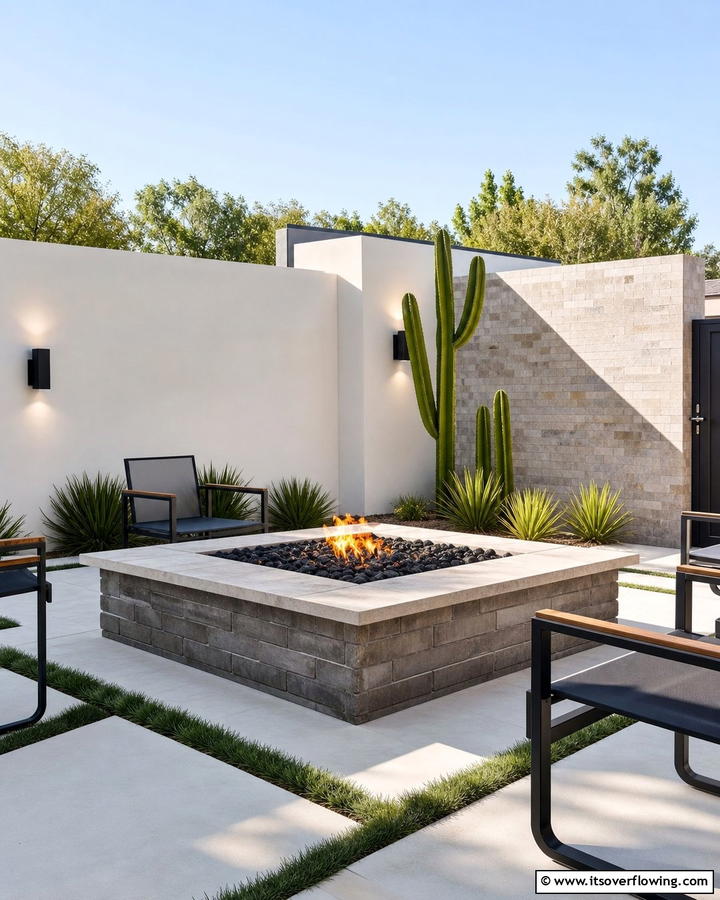 Square Brick Fire Pit with a Modern Twist - 25 Creative Brick Fire Pit Ideas for Your Backyard