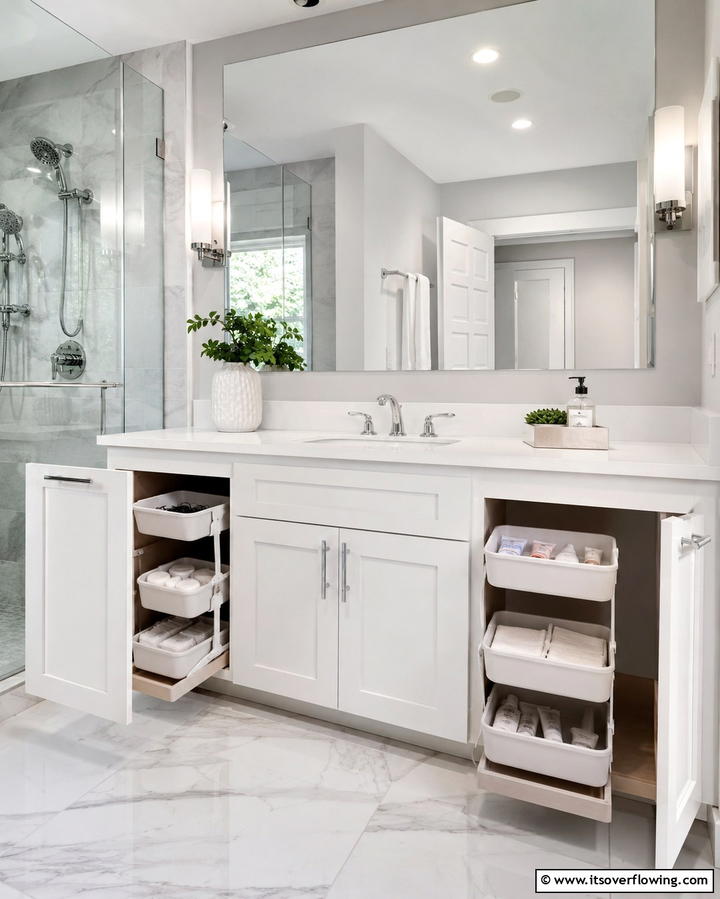 Stackable Bins for Vertical Storage - 25 Bathroom Drawer Organization Ideas for a Clutter-Free Space