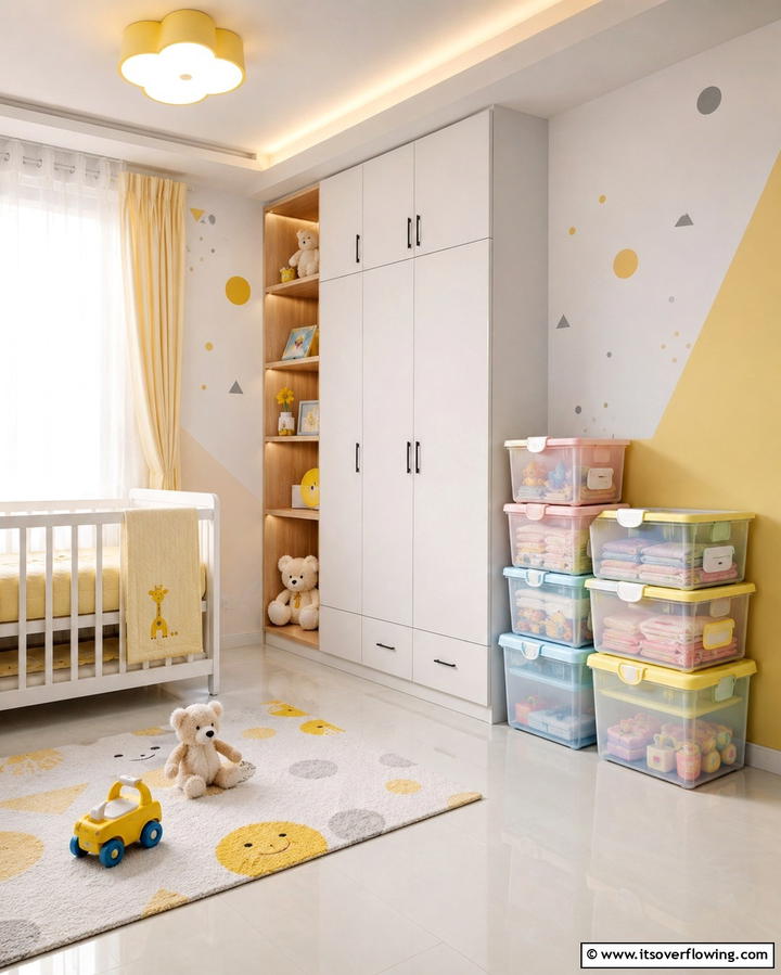Stackable Plastic Bins for Compact Storage - 25 Nursery Storage Ideas for a Clutter-Free Space