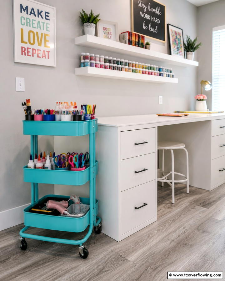 Stackable Plastic Drawers - 25 Craft Room Organization Ideas for Creative Spaces