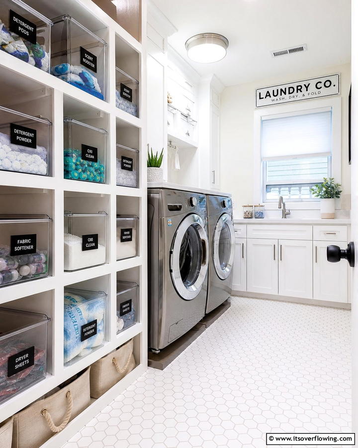 Stackable Storage Bins - 20 Laundry Detergent Storage Ideas for an Organized Space