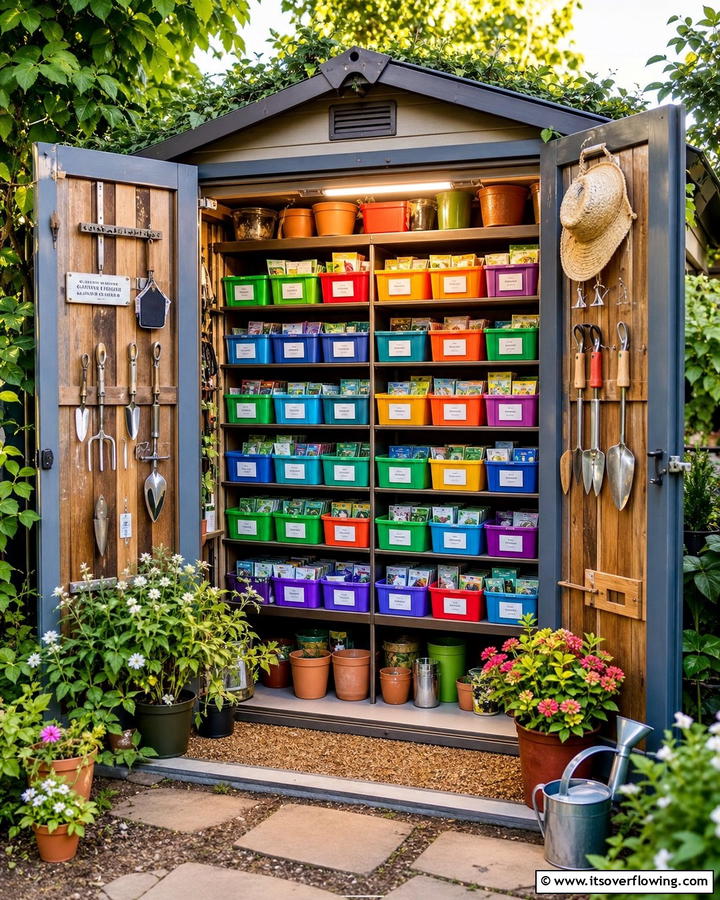Stackable Storage Bins - 20 Seed Storage Ideas for Organized Gardening