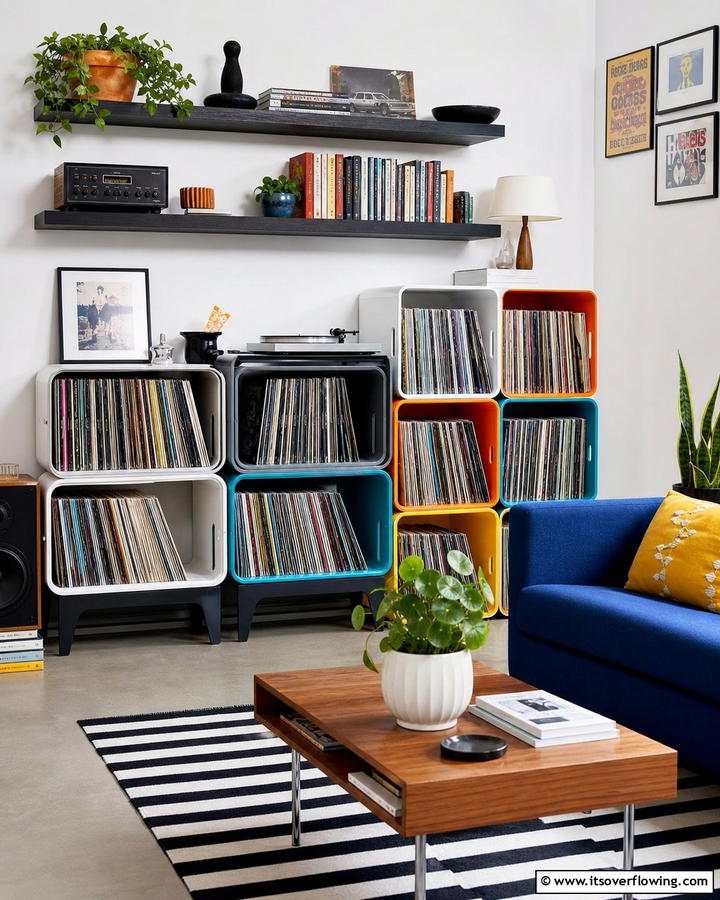 Stackable Storage Bins - 20 Vinyl Record Storage Ideas for Music Lovers