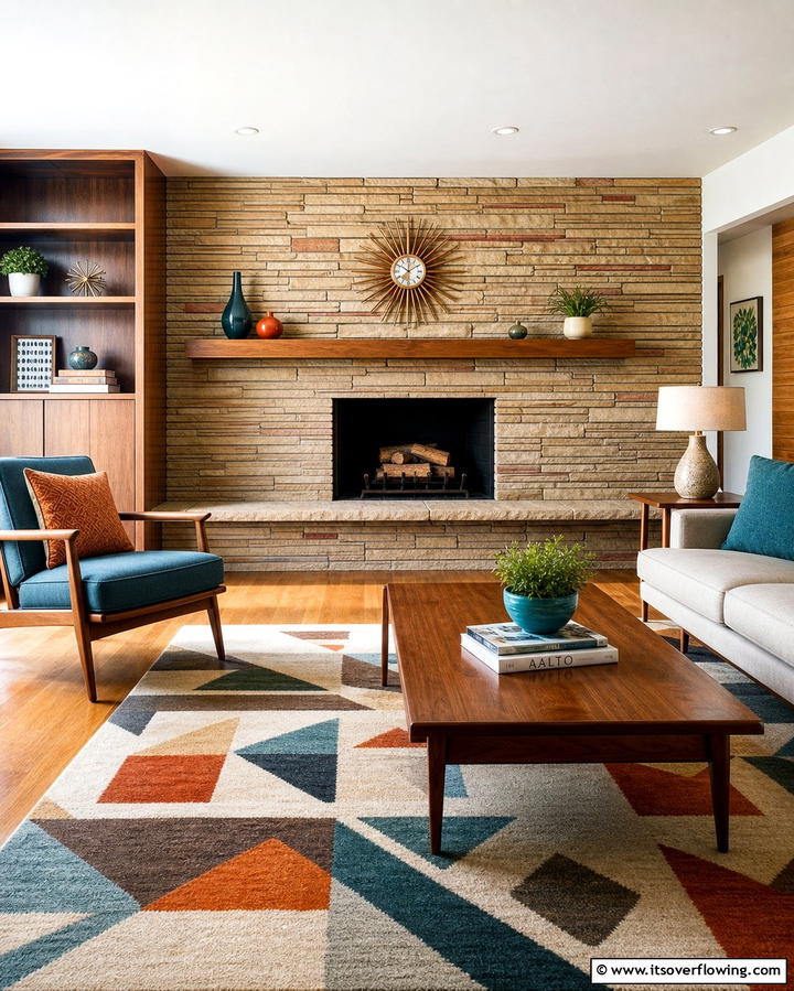 Stacked Stone Fireplace with Built In Shelving - 25 Stacked Stone Fireplace Ideas for a Rustic Look