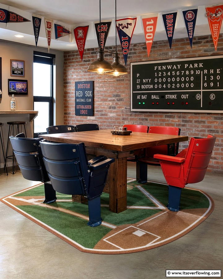 Stadium Seat Style Chairs - 20 Baseball Room Decor Ideas for Fans