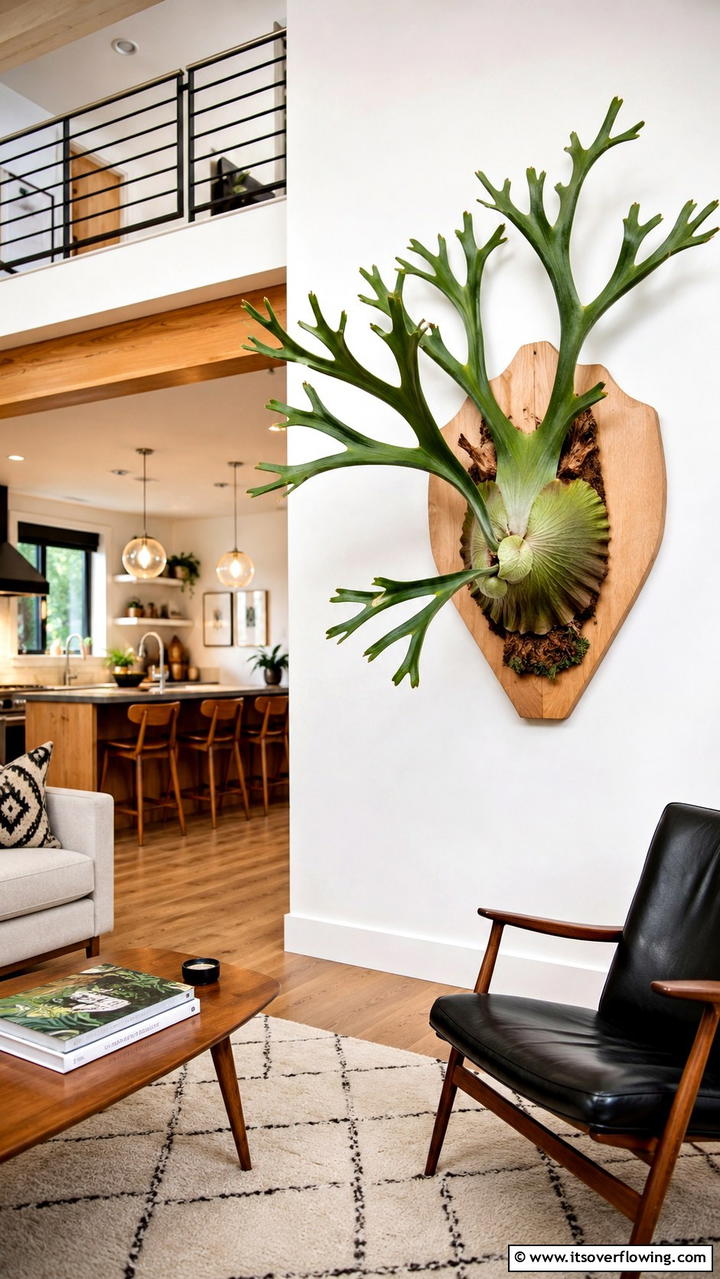 Staghorn Fern Sculptural Foliage - 30 Low-Light Indoor Plants That Don’t Need Sun to Thrive