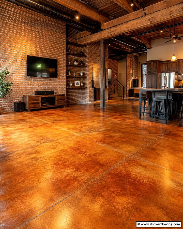 Stained Concrete Floors - 25 Garage Flooring Ideas for Durability and Style