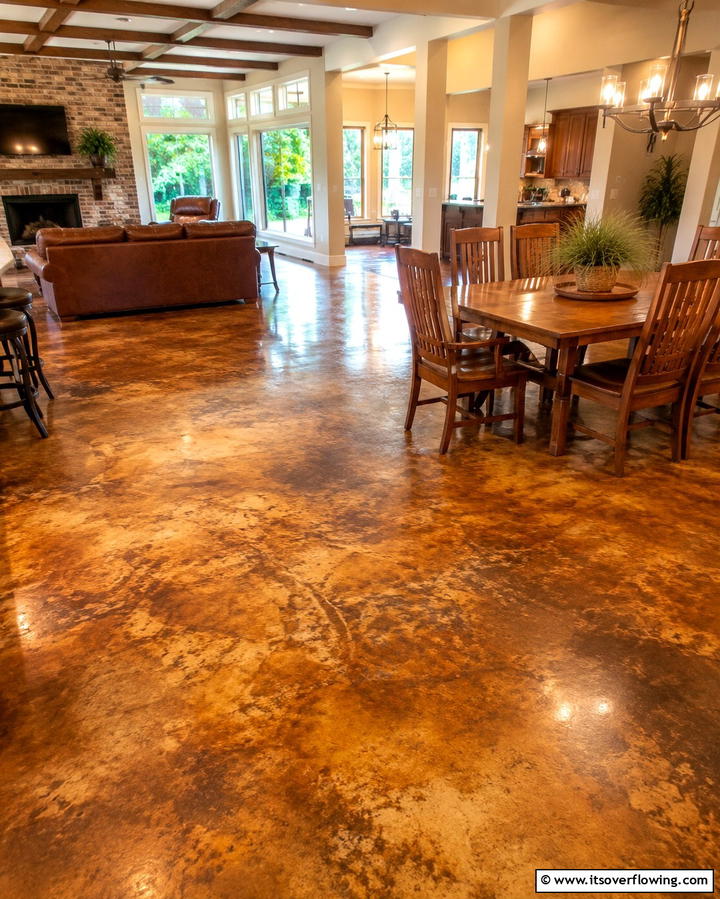 Stained Concrete Floors - 25 Innovative Concrete Floor Design Ideas for Homes
