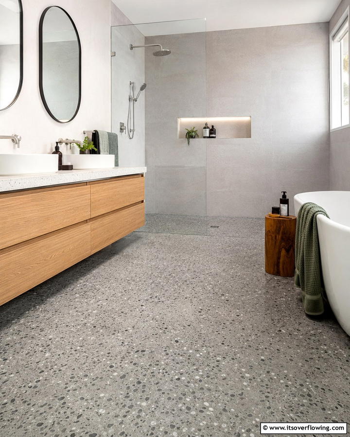Stained Concrete Floors with Embedded Aggregates - 25 Stained Concrete Floors for a Unique Look