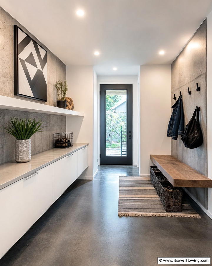 Stained Concrete Floors - 20 Mudroom Floor Ideas to Elevate Your Entryway