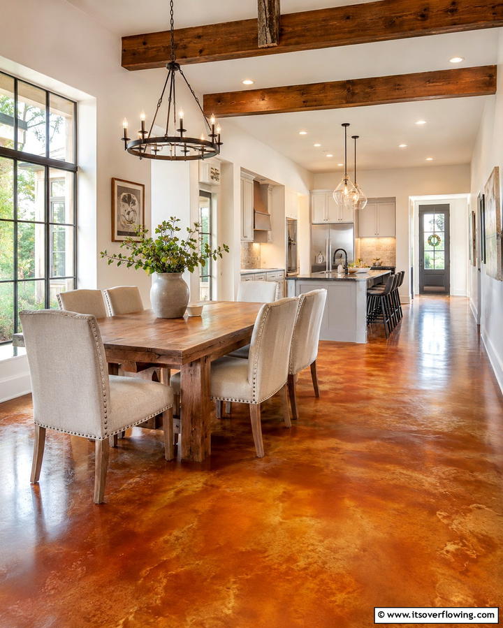 Stained Concrete Vibrance - 30 Modern Concrete Floor Ideas for Low-Maintenance Interiors