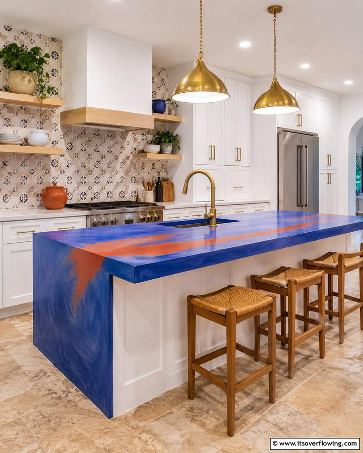 Stained Concrete for Vibrant Colors - 25 Concrete Countertop Ideas for a Durable and Stylish Kitchen