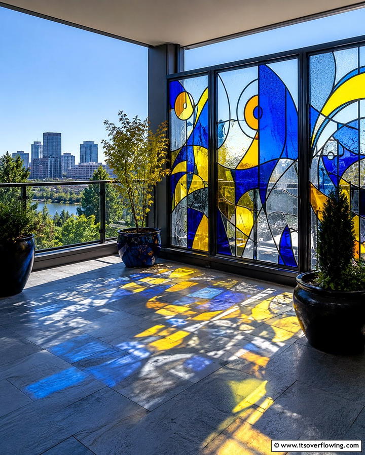 Stained Glass Privacy Panels - 30 Balcony Privacy Ideas for Secluded Outdoor Spaces