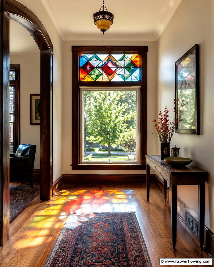 Stained Glass Trim for Artistic Flair - 30 Modern Window Trim Ideas for Stylish Home Maintenance