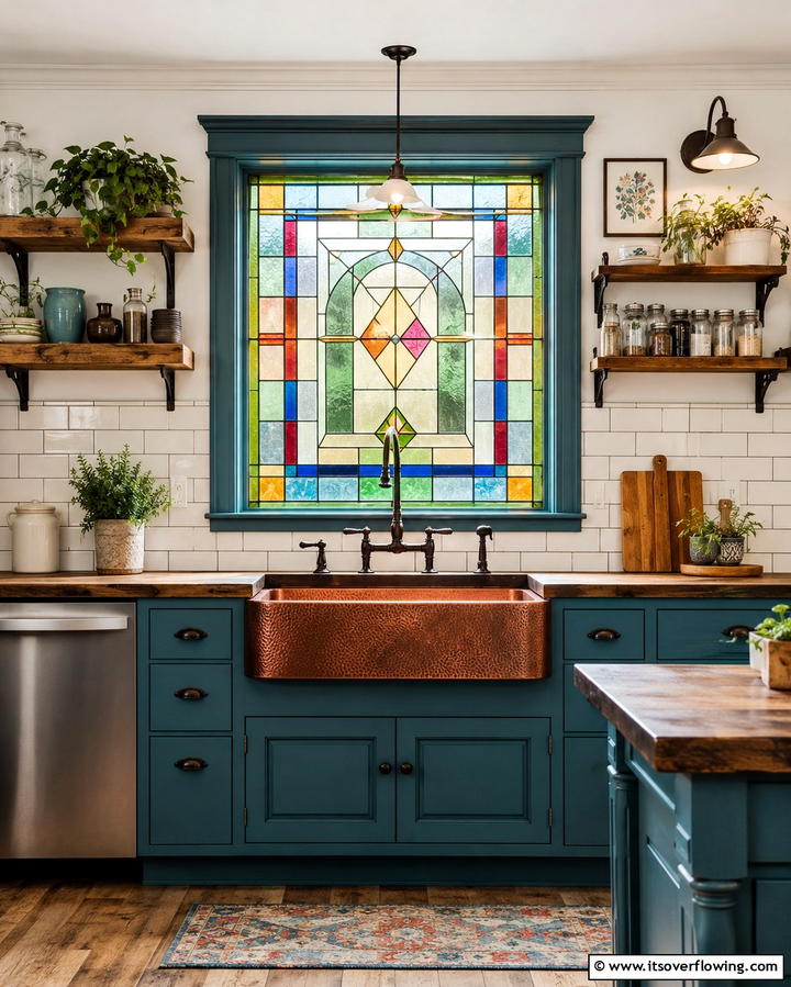 Stained Glass Windows - 25 Kitchen Window Ideas Over Sink for Natural Light