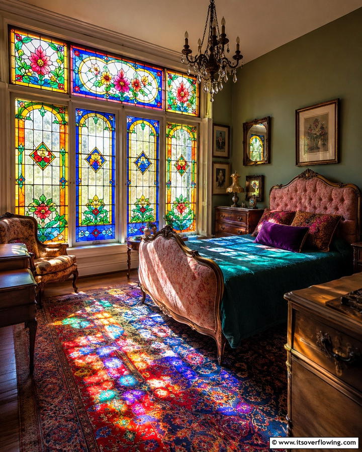 Stained Glass Windows - 25 Bedroom Window Ideas to Enhance Your View