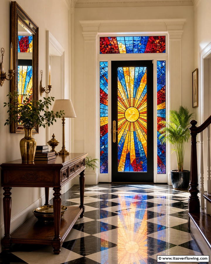 Stained Glass for Artistic Flair - 25 Glass Front Doors Ideas to Brighten Your Entryway