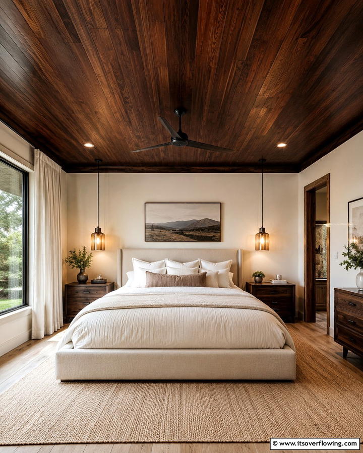 Stained Wood Grain Finishes - 30 Rustic Ceiling Ideas to Add Warmth to Any Room