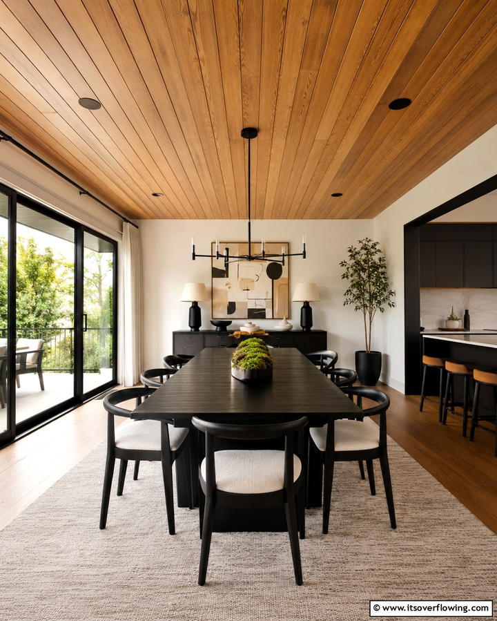 Stained Wood Panels - 25 Wood Ceiling Ideas to Elevate Your Interior