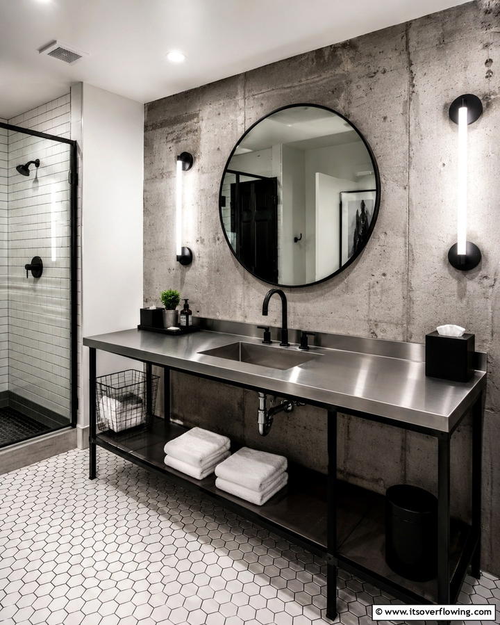 Stainless Steel Countertops for Industrial Chic - 25 Bathroom Countertop Ideas for a Stylish Upgrade