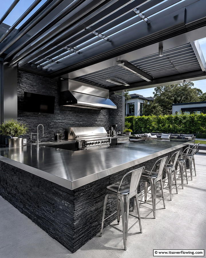 Stainless Steel Countertops for a Sleek LookOne - 25 Outdoor Countertop Ideas for Functional Spaces