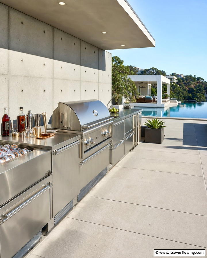 Stainless Steel CountertopsOne - 25 Types of Outdoor Kitchen Countertops for Durability