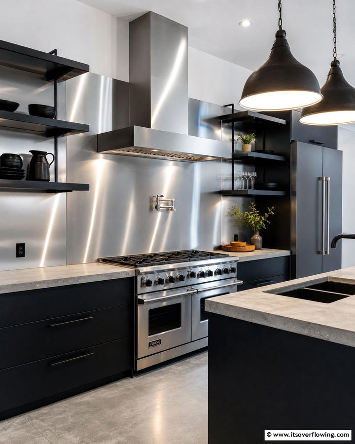Stainless Steel Look - 30 Kitchen Splashback Ideas for Chic and Practical Walls