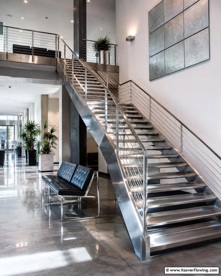 Stainless Steel Modern Staircase - 30 Modern Staircase Ideas- Sleek & Architectural Designs