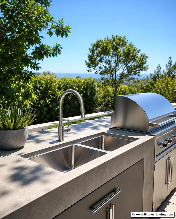 Stainless Steel Outdoor Sink - 25 Outdoor Sink Ideas for Functional Outdoor Spaces