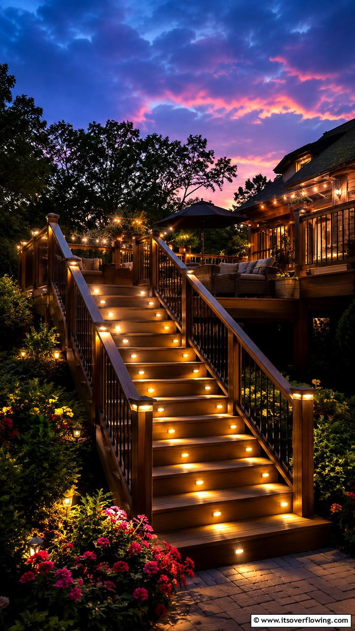 Staircase LED Lights - 30 Deck Lighting Ideas for Ambiance and Safety
